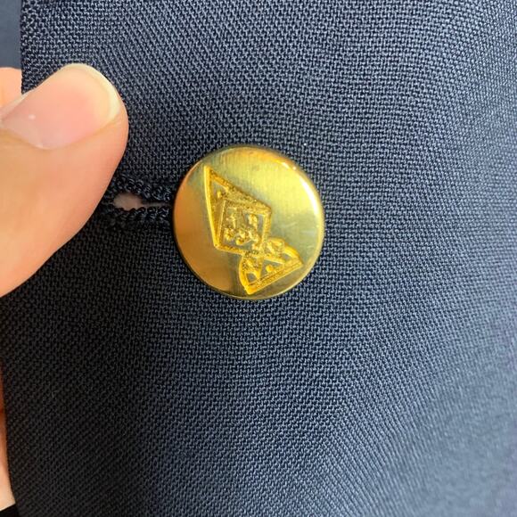 Vintage Austin Reed Men's Navy Blue Blazer Union Made USA Size 42L Gold Buttons - Picture 4 of 13